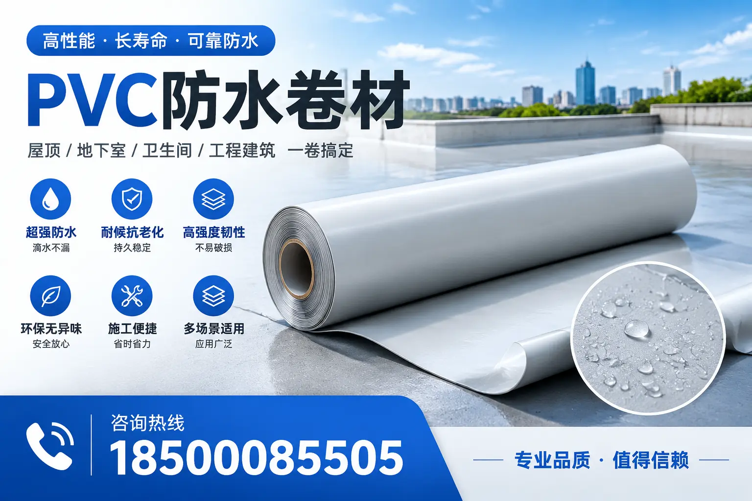 PVC防水卷材的防水效果评测，适合万宁的科学依据